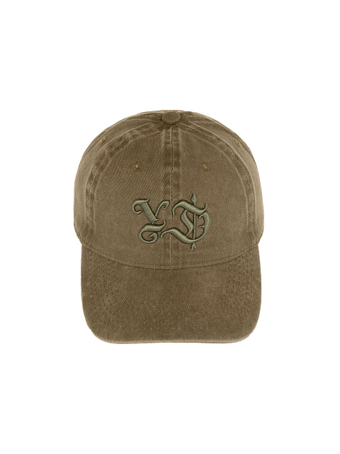Khaki YD Embroidered Vintage Denim Cap, 2
