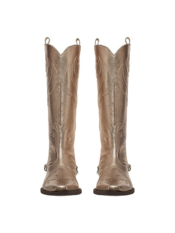 Gold Leather Cossacks With Chain, 2