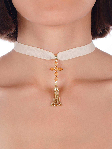 Yellow Gold & Citrine Cross Pendant, 2