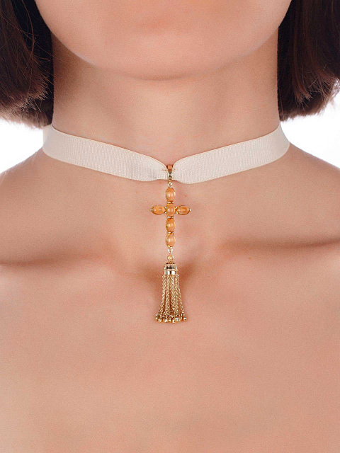 Yellow Gold & Citrine Cross Pendant, 2