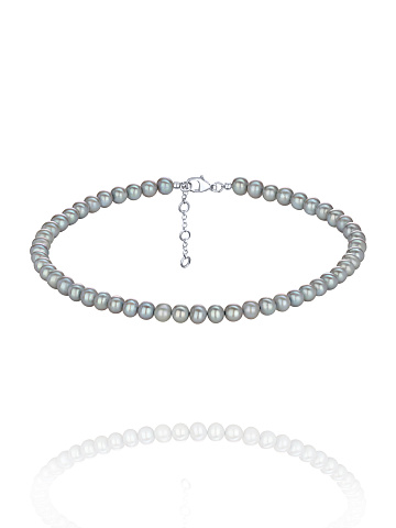 Grey Pearl & Silver Necklace, 1