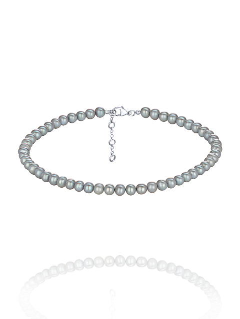 Grey Pearl & Silver Necklace, 1