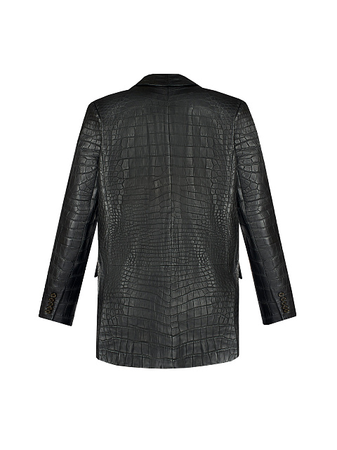Black Crocodile Leather Blazer, 2