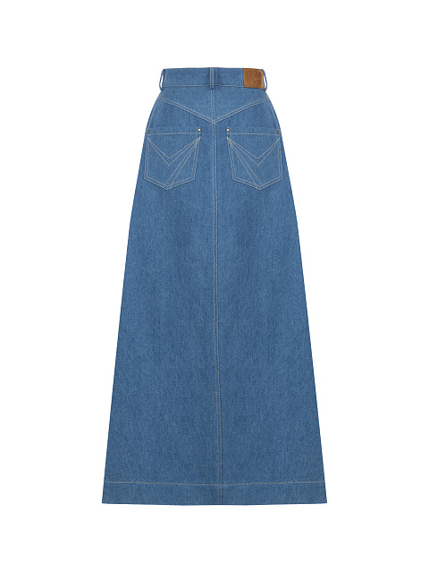 Blue Denim Midi Skirt, 2 Blue Denim Midi Skirt, 2