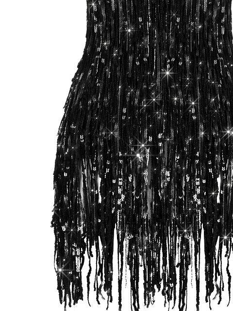 Black Sequined Leather Mini Dress, 3 Black Sequined Leather Mini Dress, 3