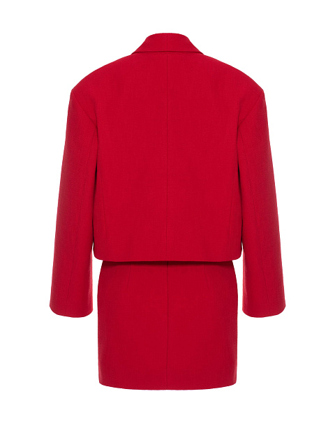 Red Two-piece Suit With Jacket And Mini Skirt, 9
