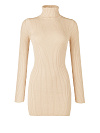 Бежевое трикотажное платье-мини