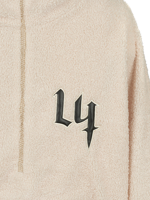 Ivory Boucle Oversized Hoodie, 3