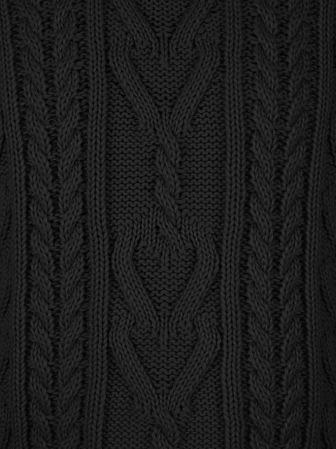 Kids Black Cable Knit Cotton Mix Sweater, 3