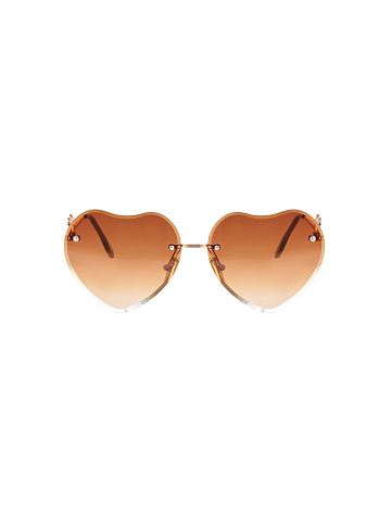Brown Gradient Heart-Shaped Sunglasses, 2