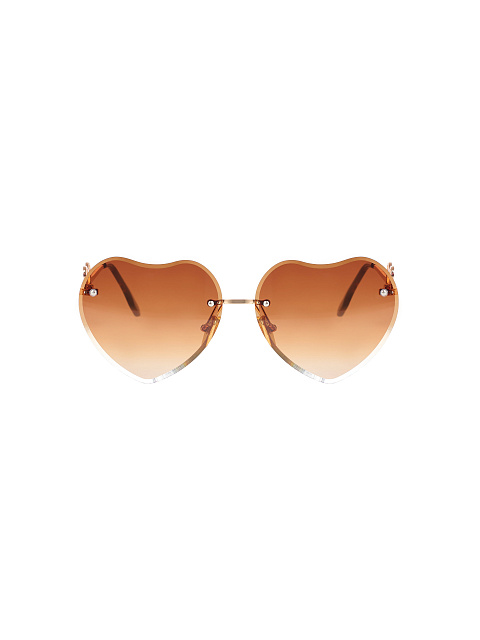 Brown Gradient Heart-Shaped Sunglasses, 2