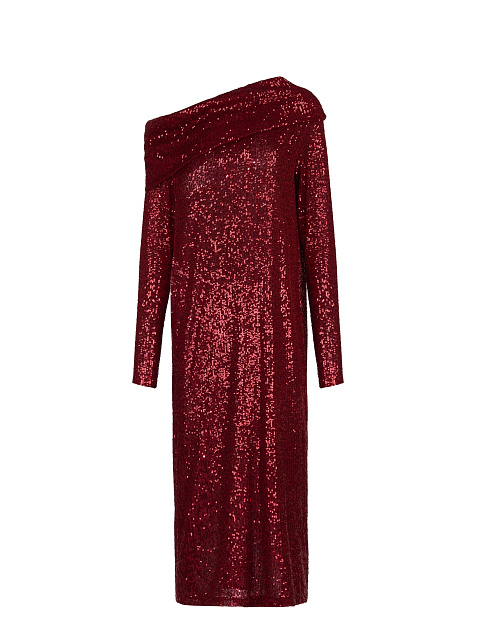 Bordeaux Off The Shoulder Sequined Midi Dress, 1 Bordeaux Off The Shoulder Sequined Midi Dress, 1