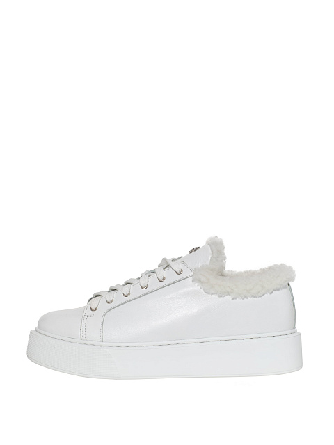 White leather sneakers with fur, 3