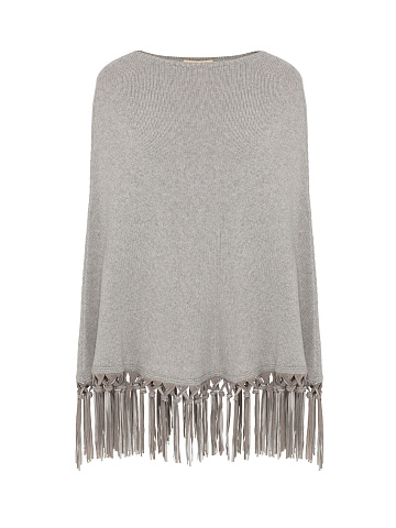 Light Grey Cashmere Poncho, 1