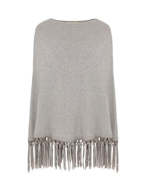 Light Grey Cashmere Poncho, 1