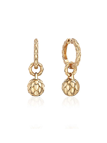 “Dragon” yellow gold hoops with pendants, 1