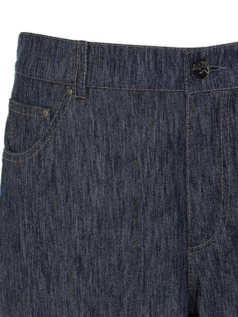 Blue Boyfriend Jeans With Embroidery On Pockets, 4