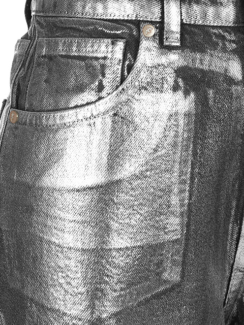 Silver Plated Straight Leg Jeans, 5