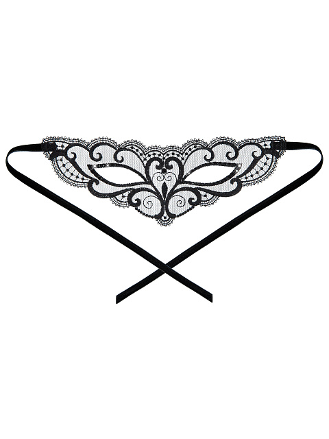 Black Lace Rhinestone Mask, 1