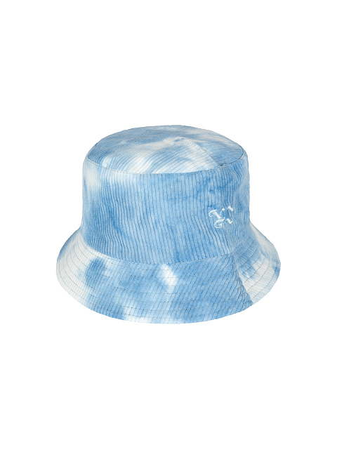 Blue Tie-dye & Blue Embroidery Corduroy Bucket Hat, 1