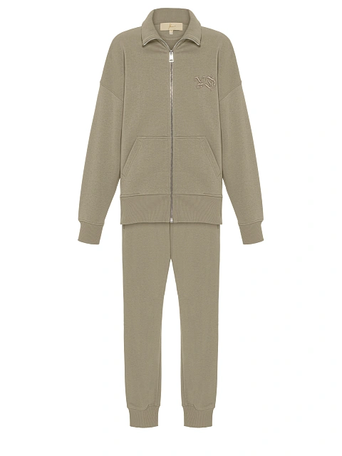 Men's Olive Green Jersey Suit, 1