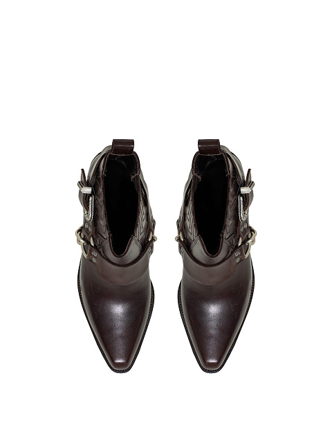 Brown leather cowboy boots, 4