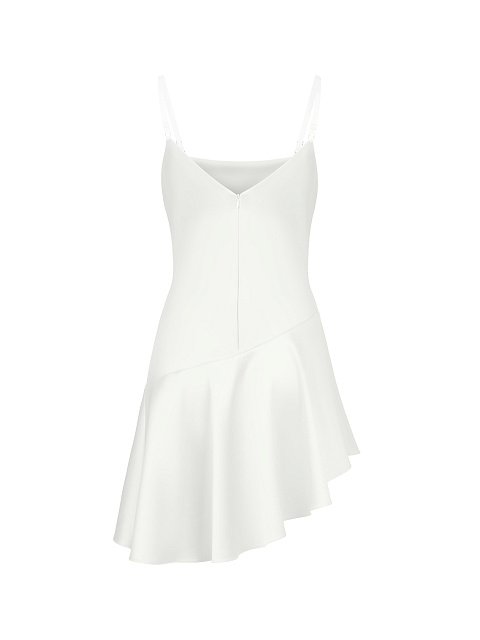 White Asymmetric Mini Dress, 2