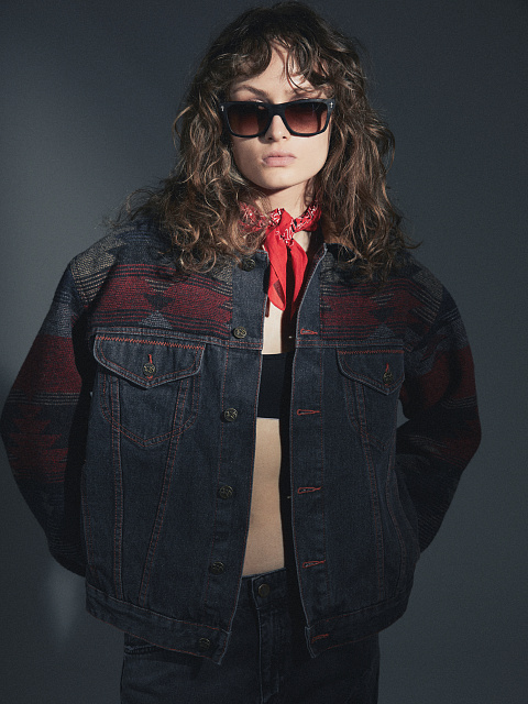 Grey Wool & Suede Trim Denim Jacket, 13