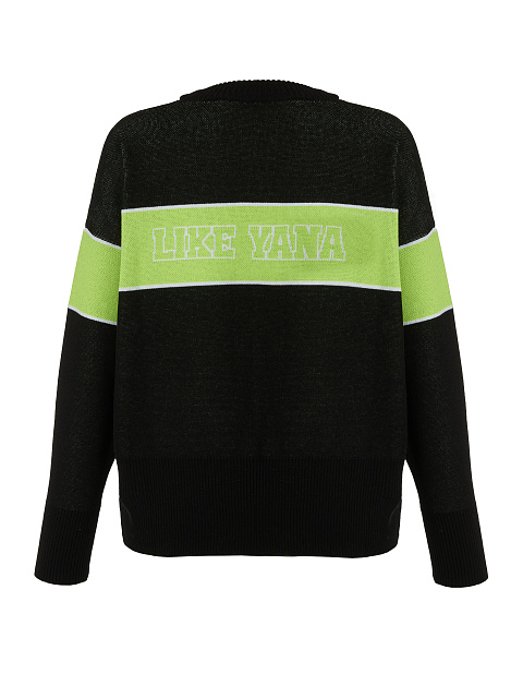 Black & Neon Green Bad Girls Club Sweater, 2