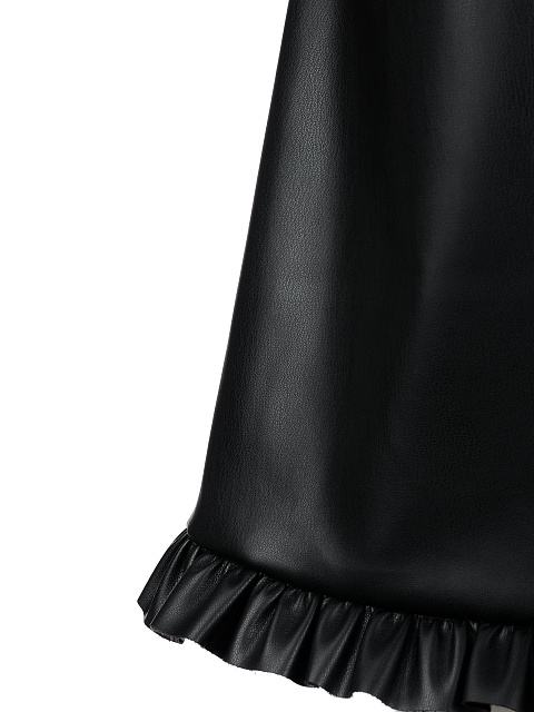 Black Faux Leather Mini Dress, 4