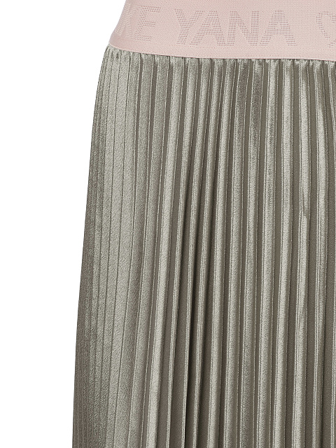 Silver Pleated Midi Skirt, 4