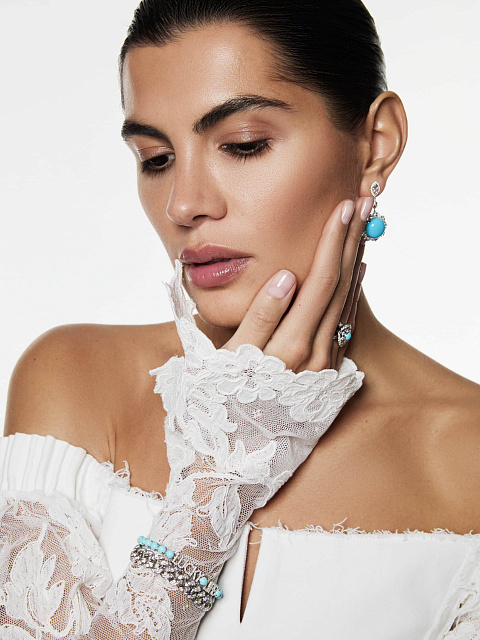 White gold chain bracelet with diamonds, 5