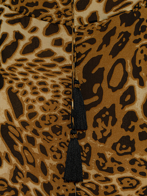 Leopard Printed Chiffon Midi Dress, 4