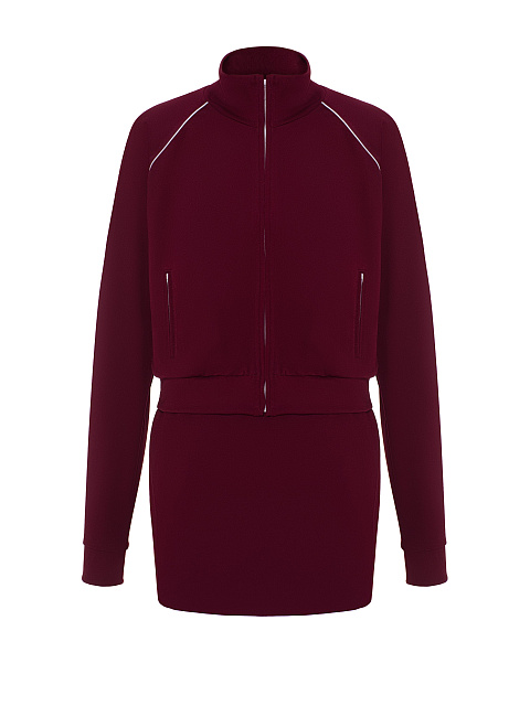 Bordeaux Tracksuit Of Sweatshirt And Mini Skirt, 1 Bordeaux Tracksuit Of Sweatshirt And Mini Skirt, 1