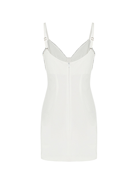 White & Silver Sequin Jersey Mini Dress, 2