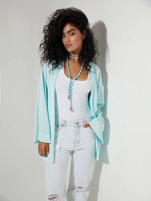 Distressed Blue Cotton Jeans, 6