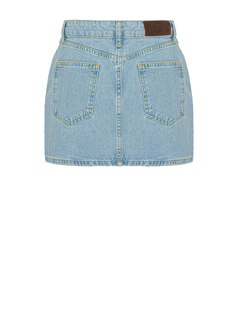Light Blue Denim Mini Skirt, 3
