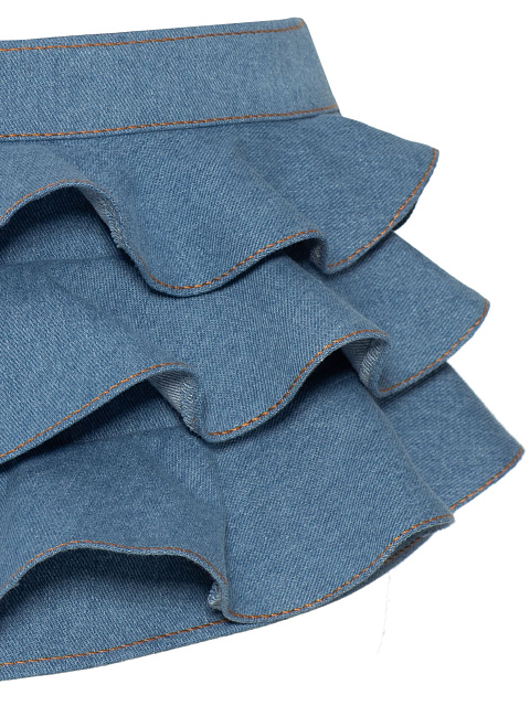 Light blue zip-up denim peplum belt, 5