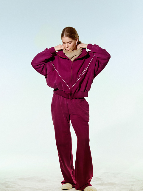 Burgundy fleece tracksuit, 6
