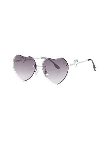 Grey Gradient Heart-Shaped Sunglasses, 1