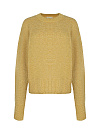 Горчичный джемпер с люрексом и пайетками
