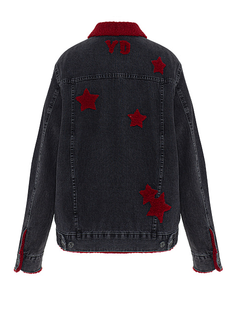 Gray Denim With Red Sheepskin Fur, 2