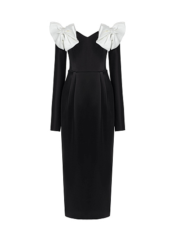 Midi dress with bows, 1