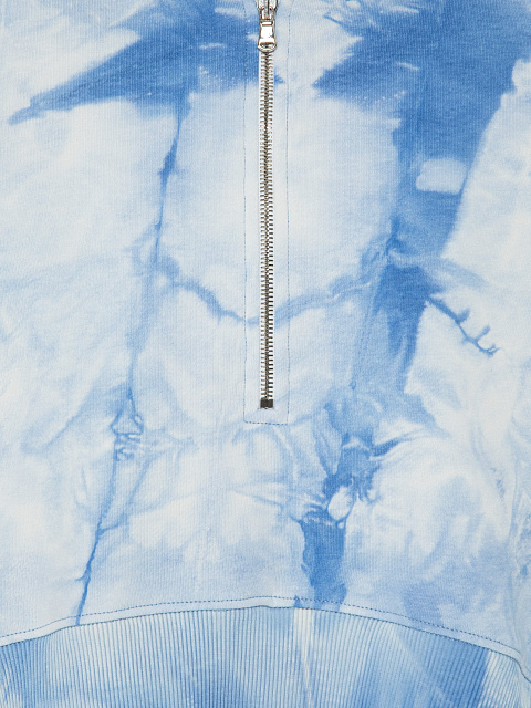 Light blue tie-dye tracksuit with cropped sweatshirt and cornflower embroidery, 4