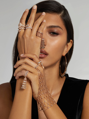 Rose Gold & Brown Diamonds Tassel Ring, 2