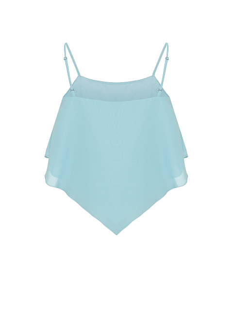 Light Blue Asymmetric Chiffon Top, 2