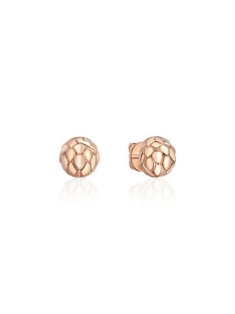Small "Dragon" stud earrings in rose gold, 1