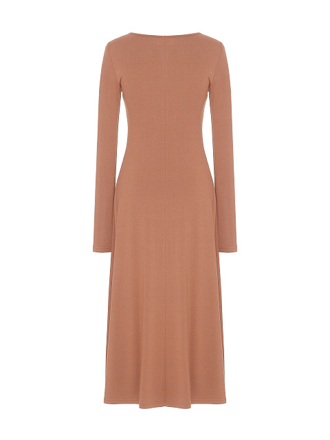 Beige Rayon Jersey Midi Dress, 2