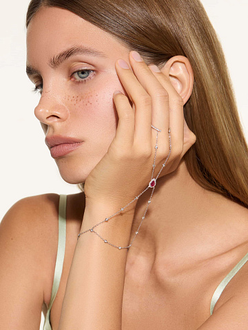 Slave bracelet in white gold with ruby, 2