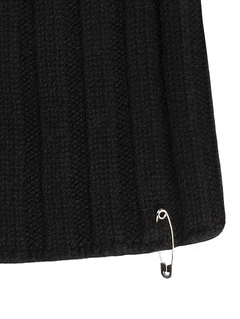 Black Cashmere Safety Pin Beanie, 2